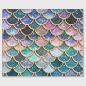 Luxe multicolor Glitter Mermaid Scales Cadeaupapier (Vlak)
