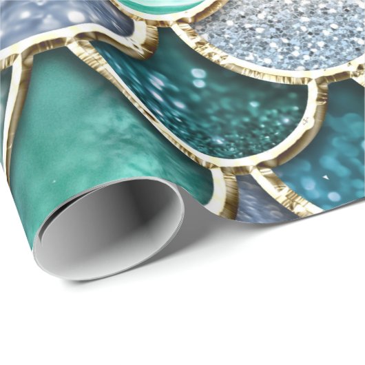 Luxe multicolor Glitter Mermaid Scales Cadeaupapier (Rol Hoek)