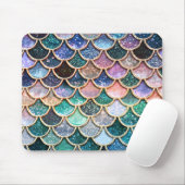 Luxe multicolor Glitter Mermaid Scales Muismat (Met muis)