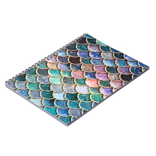 Luxe multicolor Glitter Mermaid Scales Notitieboek (Linkerzijde)