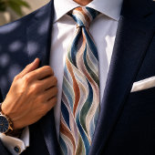 Luxe multikleur abstract golfpatroon stropdas