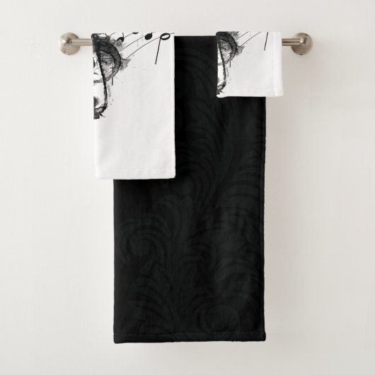 Luxe muziek Opmerking zwart-wit Bad Handdoek (Insitu)