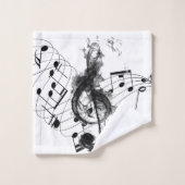 Luxe muziek Opmerking zwart-wit Bad Handdoek (Wasdoekje)
