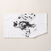 Luxe muziek Opmerking zwart-wit Bad Handdoek (Handdoek)