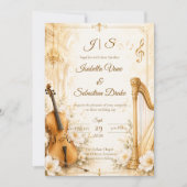 Luxe muzikale elegantie bruiloft  kaart (Voorkant)