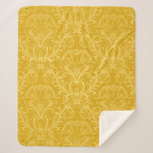 Luxe naadloze gouden bloemkool sherpa deken (Voorkant)