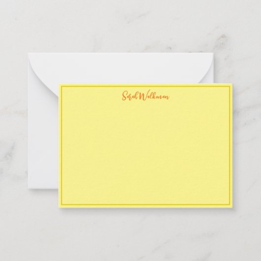 Luxe naam met Elegant Goud Borded Notitiekaartje (Voorkant)