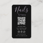 Luxe Nagel Salon QR Code Moderne Nagel Tech Visitekaartje (Achterkant)