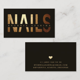 Luxe Nail Visitekaartje – Goud & Zwart Design