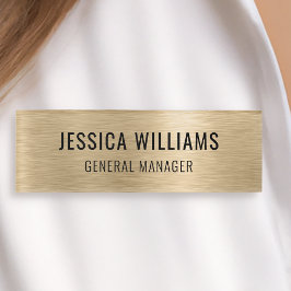 Luxe namaak geborsteld goud professioneel modern naambadge