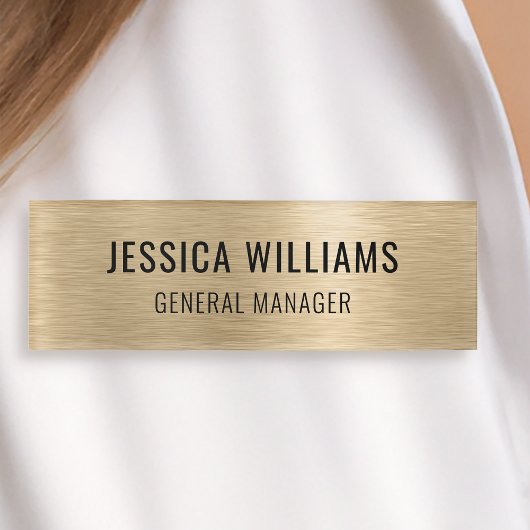 Luxe namaak geborsteld goud professioneel modern naambadge