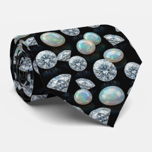 Luxe namaakzijde Diamant Opal Heren Stropdas