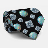 Luxe namaakzijde | Diamant Opal Heren Stropdas (Opgerold)