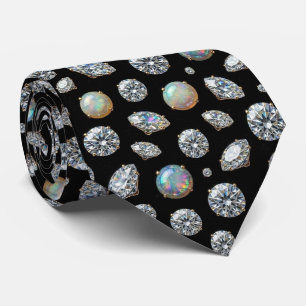 Luxe namaakzijde Diamant Opal Heren Stropdas