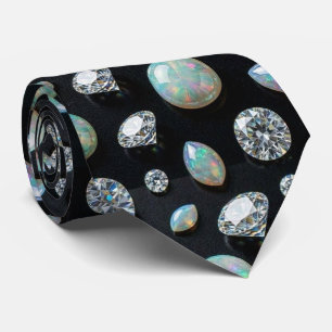 Luxe namaakzijde Diamant Opal Heren Stropdas