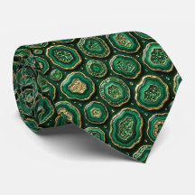Luxe namaakzijde | Groen + Goud Geode 