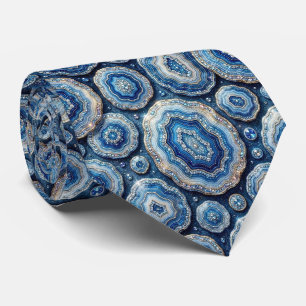 Luxe namaakzijde Oceaanblauwe geode stropdas