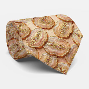 Luxe namaakzijde Roze Gouden Geode Halsdoek Stropdas