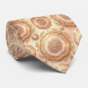 Luxe namaakzijde Roze Gouden Geode Halsdoek Stropdas