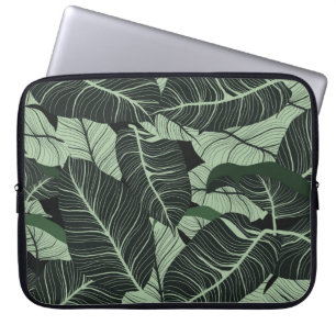 Luxe natuur verlaat achtergrond. Floral patroon, T Laptop Sleeve