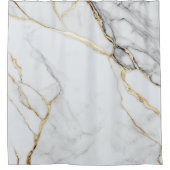 Luxe Natuurlijke Gouden Textuur Wit Marmer Douchegordijn (Voorkant)