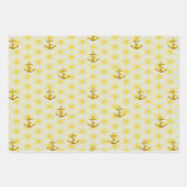 Luxe Nautical Navy en Gold Anchor Inpakpapier Vel (Voorkant 3)