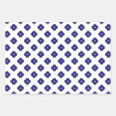 Luxe nautische saffier blauw & wit patroon inpakpapier vel (Voorkant 2)