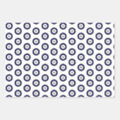 Luxe nautische saffier blauw & wit patroon inpakpapier vel (Voorkant)