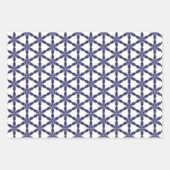 Luxe nautische saffier blauw & wit patroon inpakpapier vel (Voorkant 3)