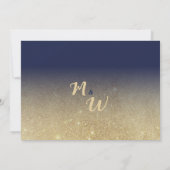 Luxe navy blauw goud ombre glitter Dank u Kaart (Achterkant)