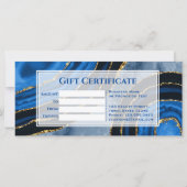 Luxe Navy Blauwe Agate Vergulde Certeficaat (Achterkant)