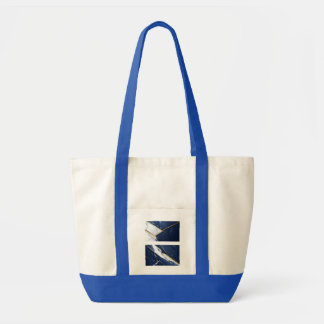 Luxe Navy Blauwe en Gouden Marmeren Geometrische P Tote Bag