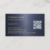 Luxe Navy Blauwe Glitter Visitekaartje (Achterkant)
