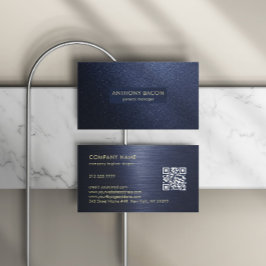 Luxe Navy Blauwe Glitter Visitekaartje