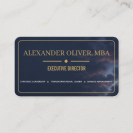 Luxe Navy Blauwe & Gouden Zakelijke Visitekaart Visitekaartje