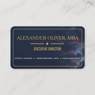 Luxe Navy Blauwe & Gouden Zakelijke Visitekaart Visitekaartje