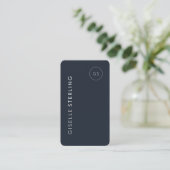 Luxe Navy Blauwe Makelaar Visitekaartje (Staand voorkant)