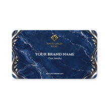 Luxe Navy Blauwe Marmeren Zilveren Oorbelkaart