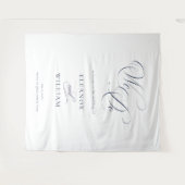 Luxe Navy Blauwe Trouw Achtergrond Wandkleed (Voorkant (horizontaal))