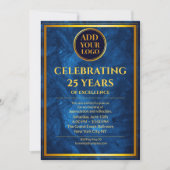 Luxe Navy Blue Corporate Celebration Uitnodiging (Voorkant)