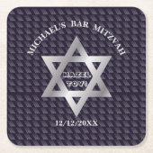 Luxe Navy Blue Magen David ster modern design Kartonnen Onderzetters (Voorkant)