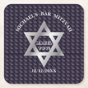 Luxe Navy Blue Magen David ster modern design Kartonnen Onderzetters