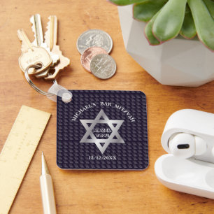 Luxe Navy Blue Magen David ster modern design Sleutelhanger