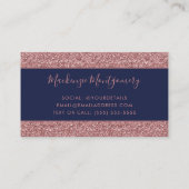 Luxe Navy Blue Roos Gold Sparkle Glitter Drips Visitekaartje (Achterkant)