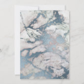LUXE NAVY BLUE SILVER MARBLE WEDDING INVITATION KAART (Achterkant)
