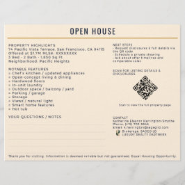 Luxe Navy/Cream Open Huis Aanmelding Beide Kanten Flyer