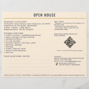 Luxe Navy/Cream Open Huis Aanmelding Beide Kanten Flyer
