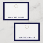 Luxe Navy en Gold gepersonaliseerde Note Kaart Notitiekaartje (Voorkant / Achterkant)