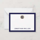 Luxe Navy en Gold gepersonaliseerde Note Kaart Notitiekaartje (Achterkant)