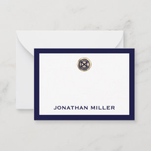 Luxe Navy en Gold gepersonaliseerde Note Kaart Notitiekaartje